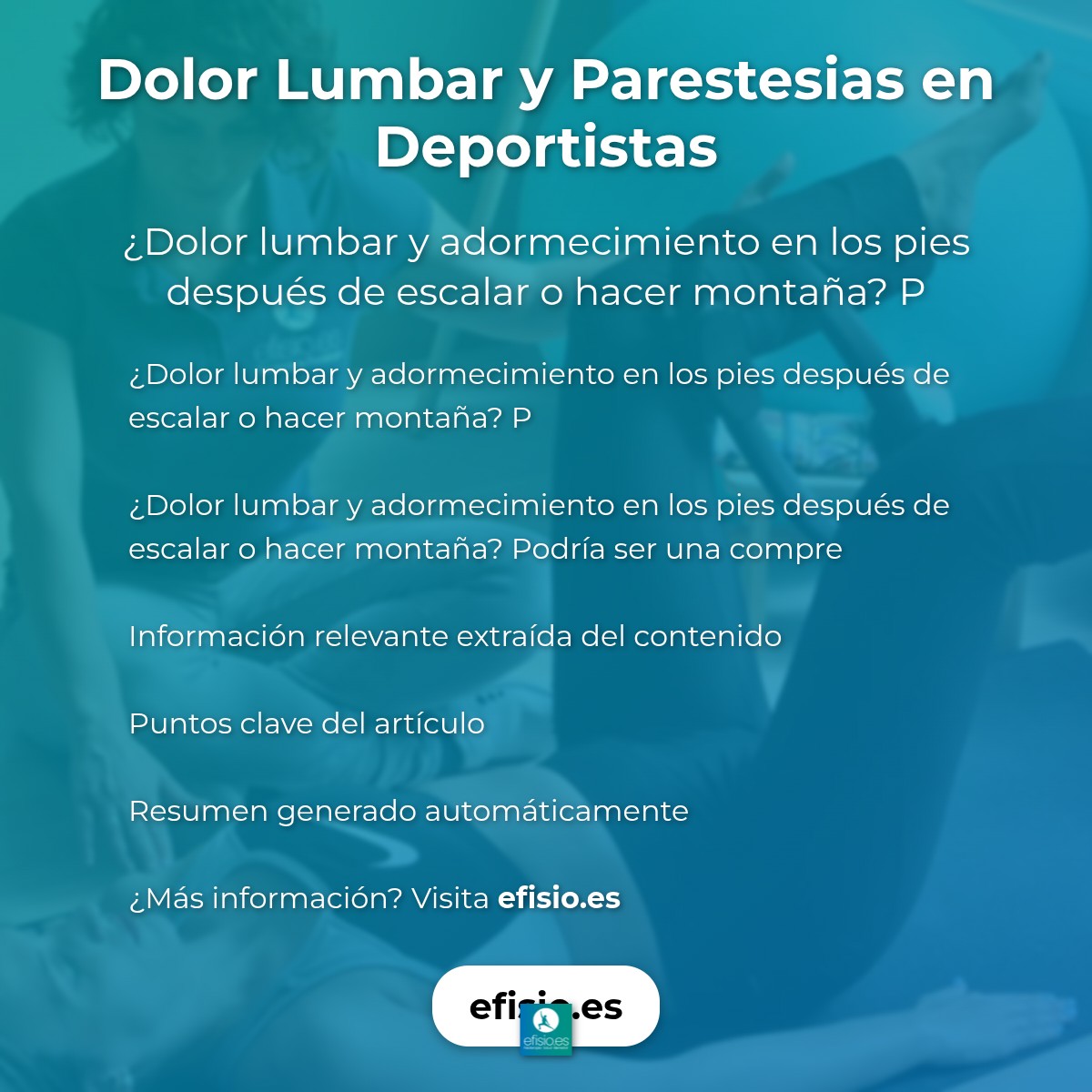 Dolor Lumbar y Parestesias en Deportistas