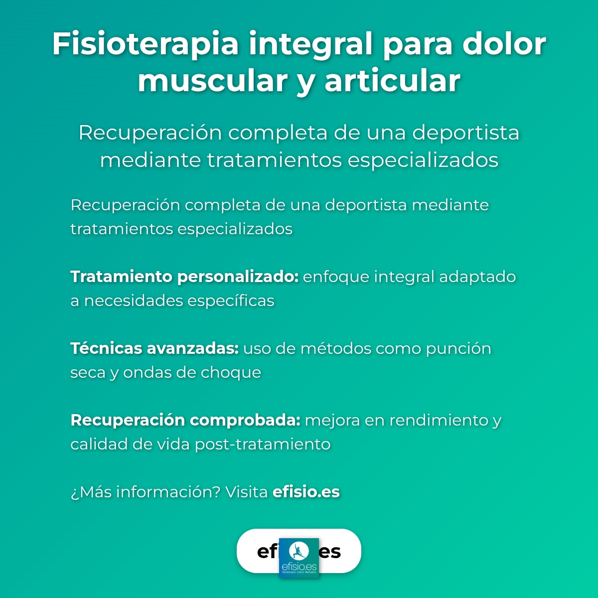 Imagen resumen sobre Dolor Muscular y Articular: Caso de Éxito eFISIO