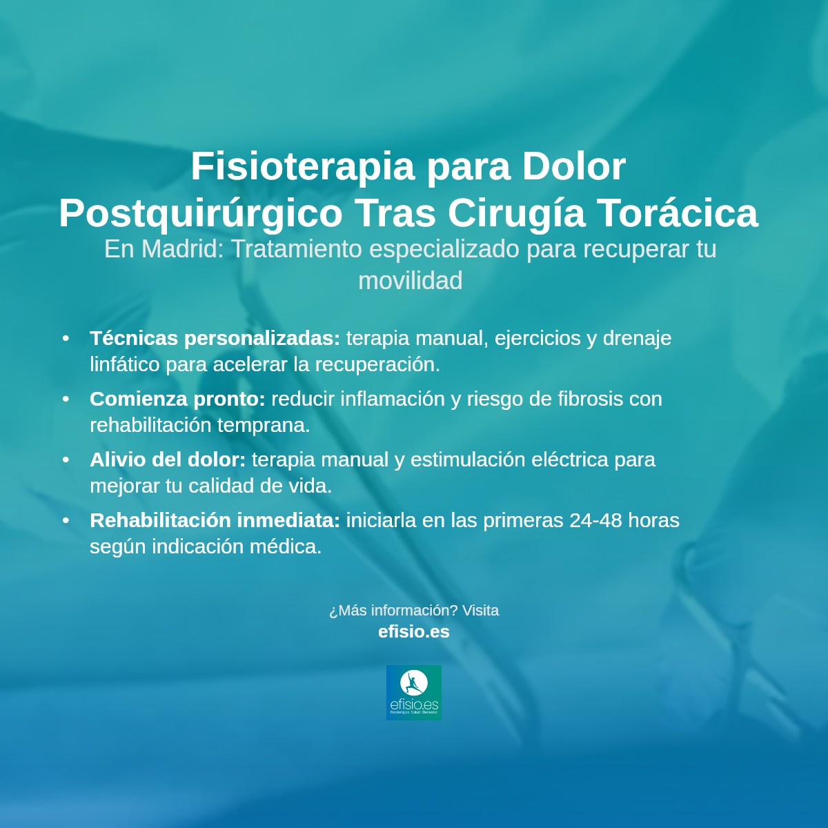 Imagen resumen sobre Dolor Postquirúrgico (p.ej., tras cirugía torácica)