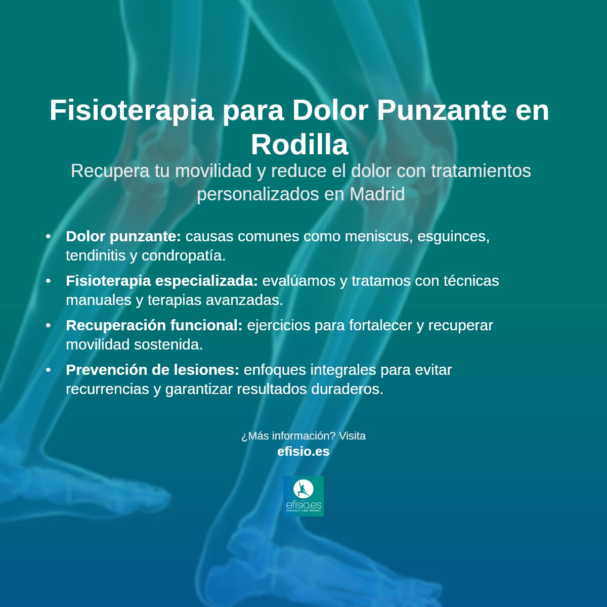 Imagen resumen sobre Dolor punzante en la rodilla