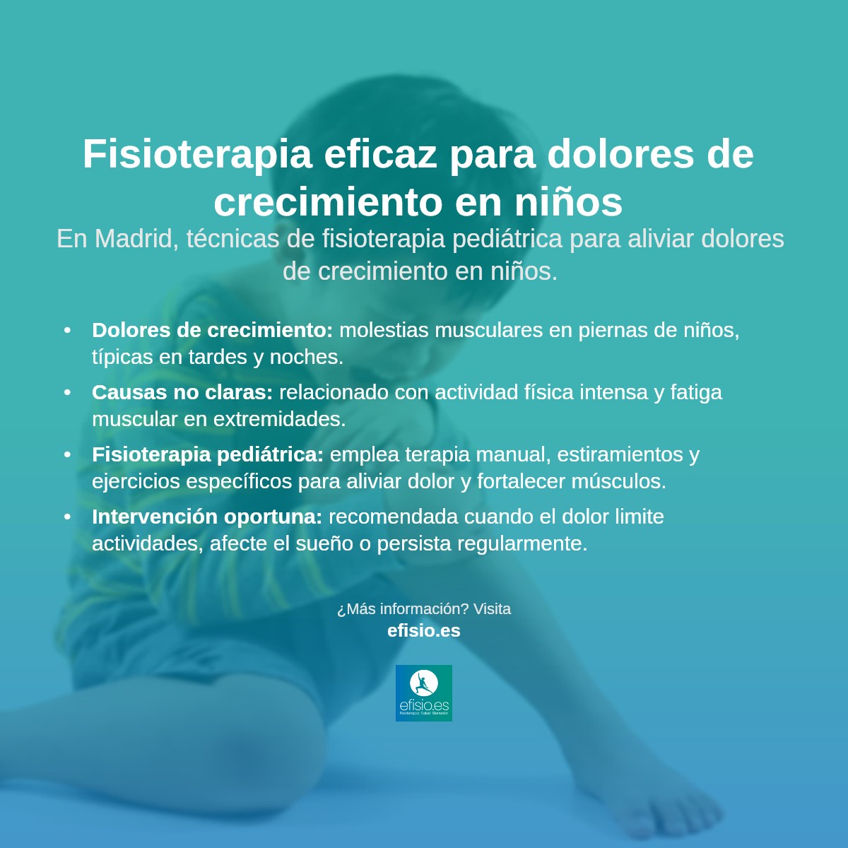 Imagen resumen sobre Dolores de crecimiento en niños
