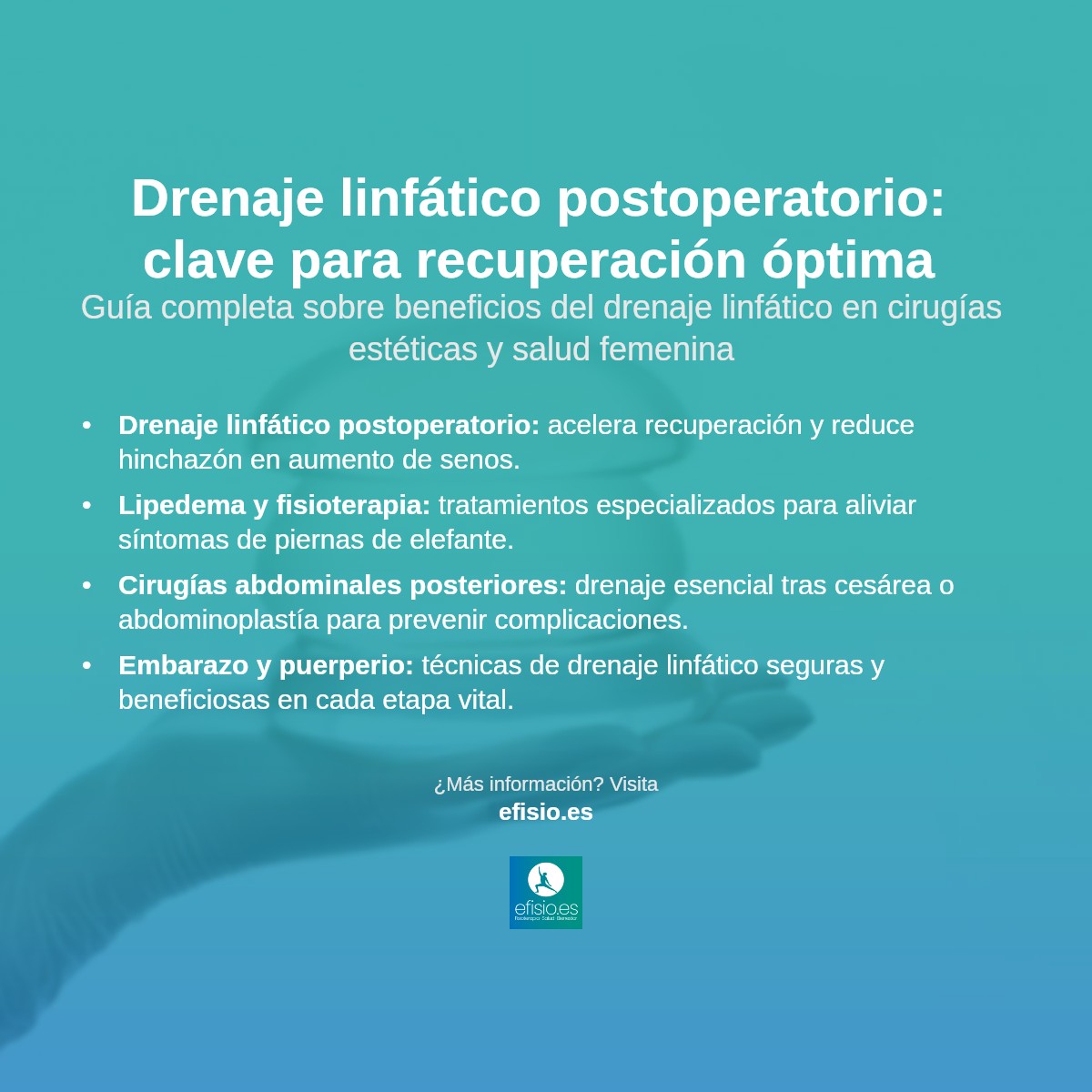Imagen resumen sobre Drenaje linfático después de aumento de senos