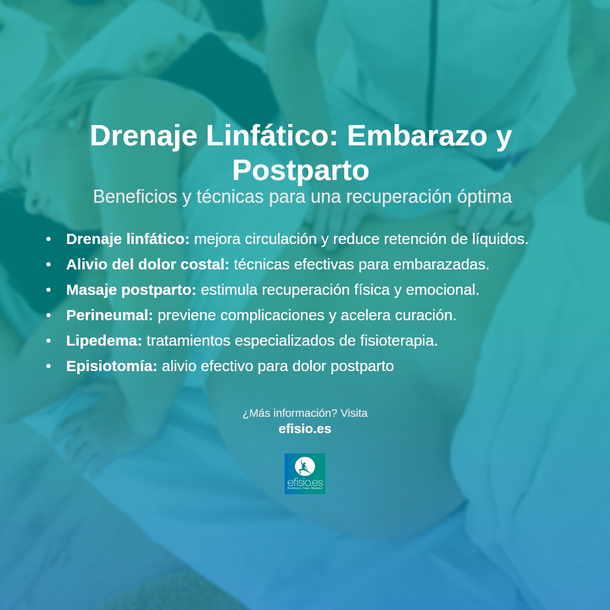 Imagen resumen sobre Drenaje linfático en el embarazo y después del parto