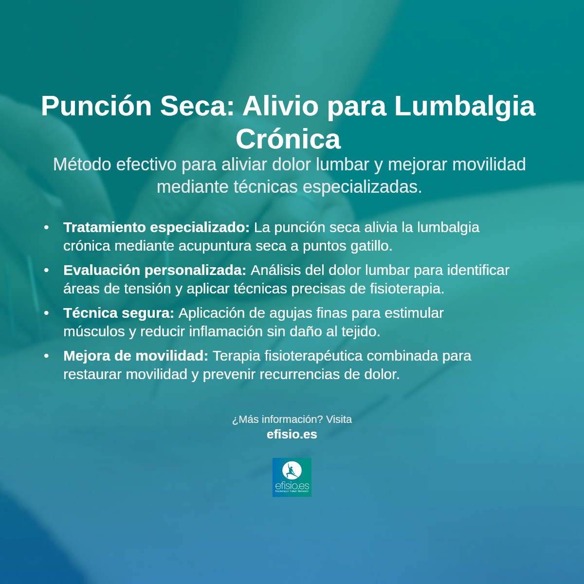 Imagen resumen sobre Efectividad de la Punción Seca en la Lumbalgia Crónica