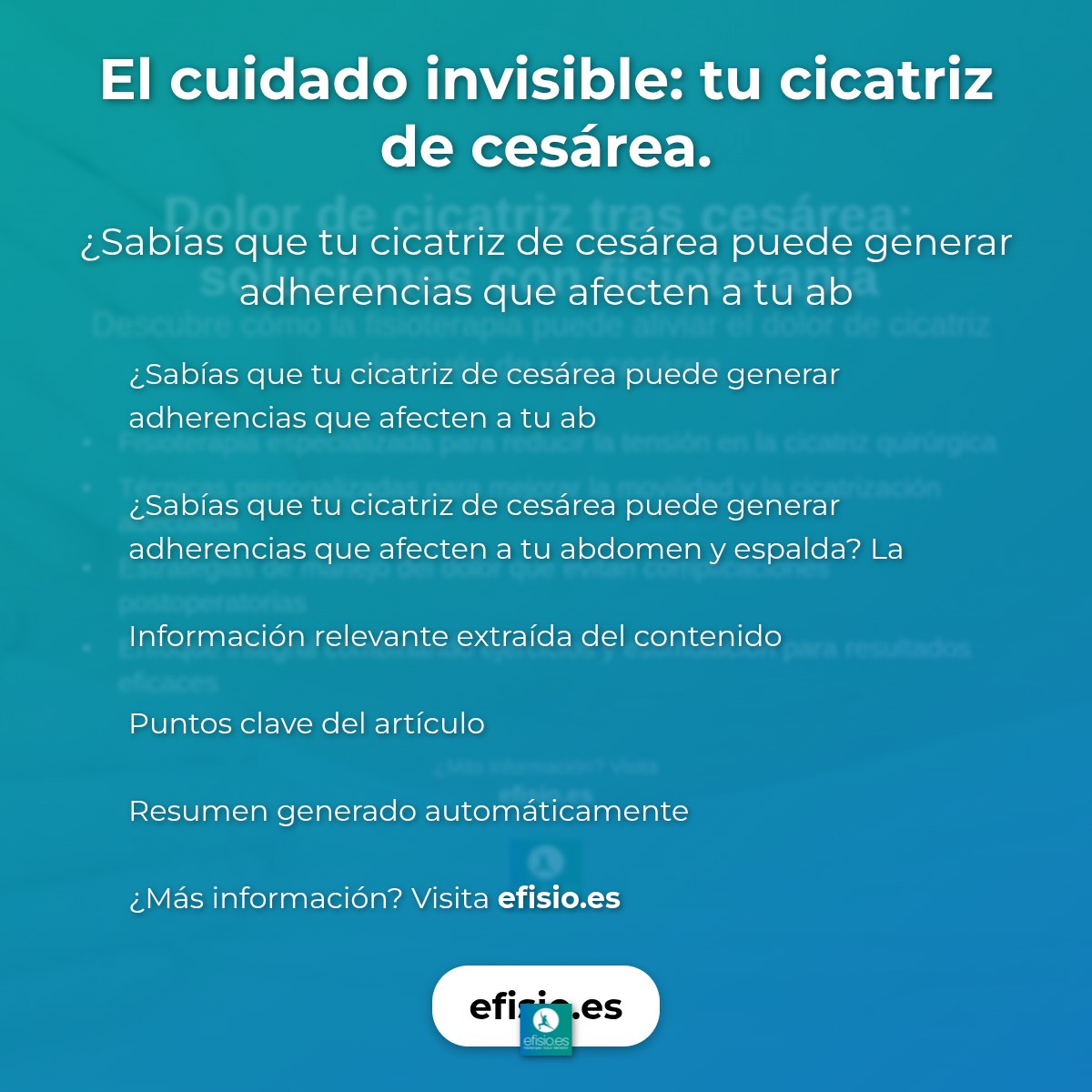 El cuidado invisible: tu cicatriz de cesárea.