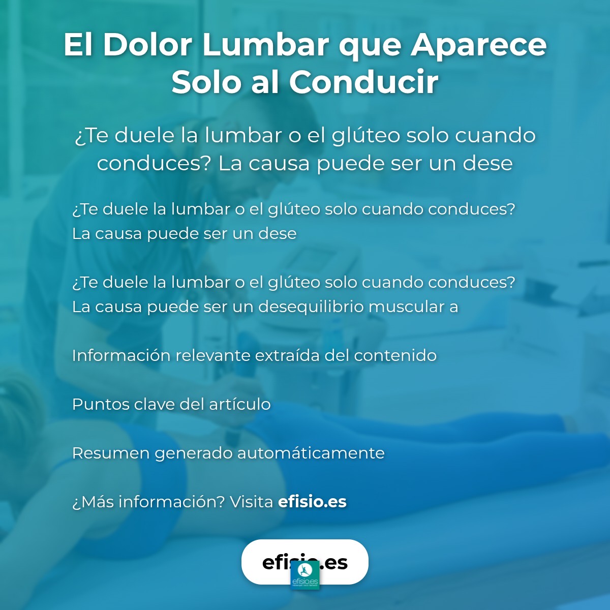 El Dolor Lumbar que Aparece Solo al Conducir