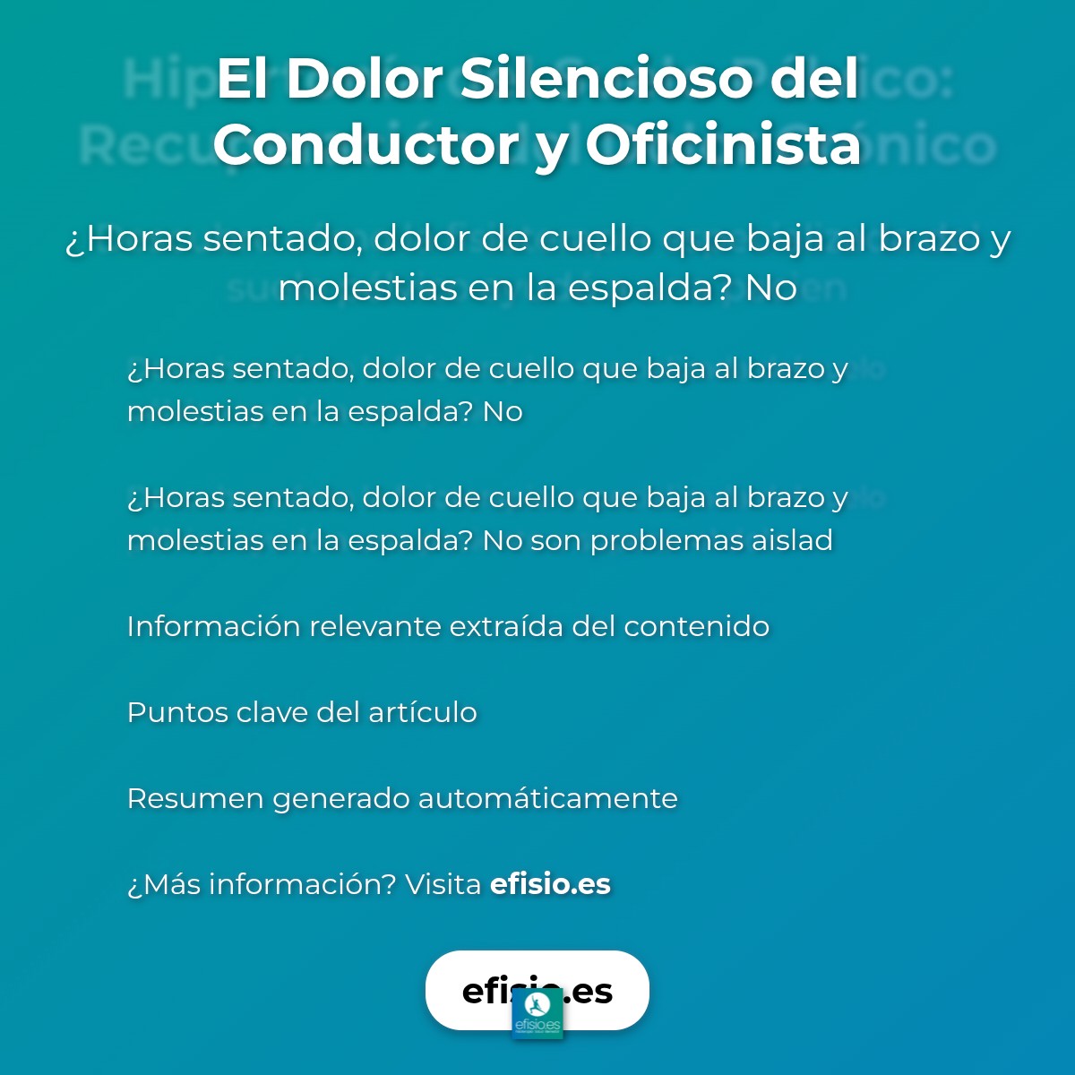 El Dolor Silencioso del Conductor y Oficinista