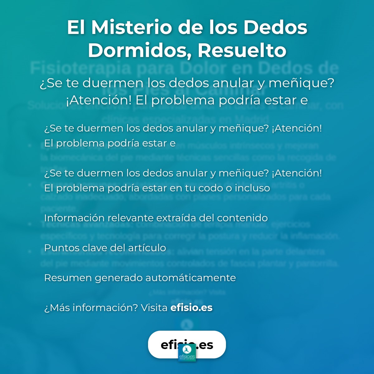 El Misterio de los Dedos Dormidos, Resuelto