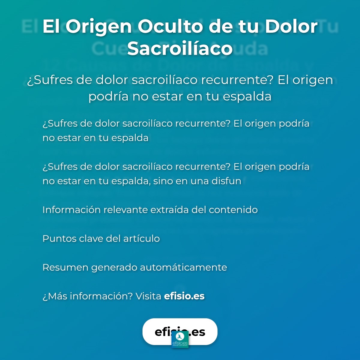 El Origen Oculto de tu Dolor Sacroilíaco