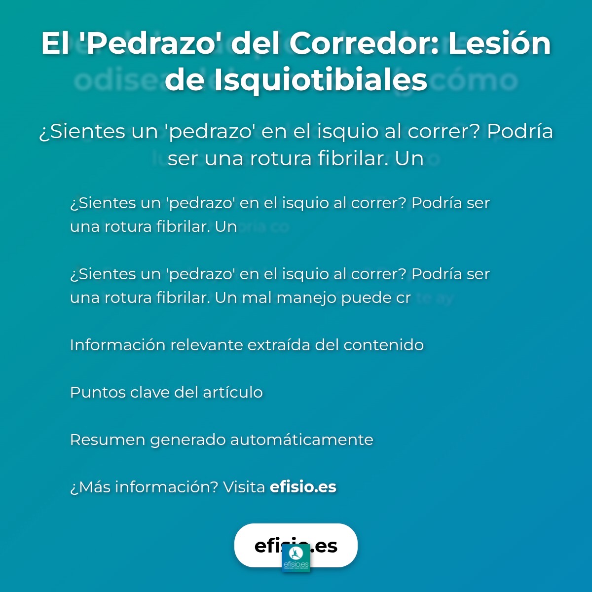 El 'Pedrazo' del Corredor: Lesión de Isquiotibiales