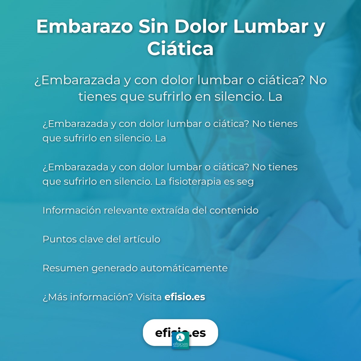 Embarazo Sin Dolor Lumbar y Ciática