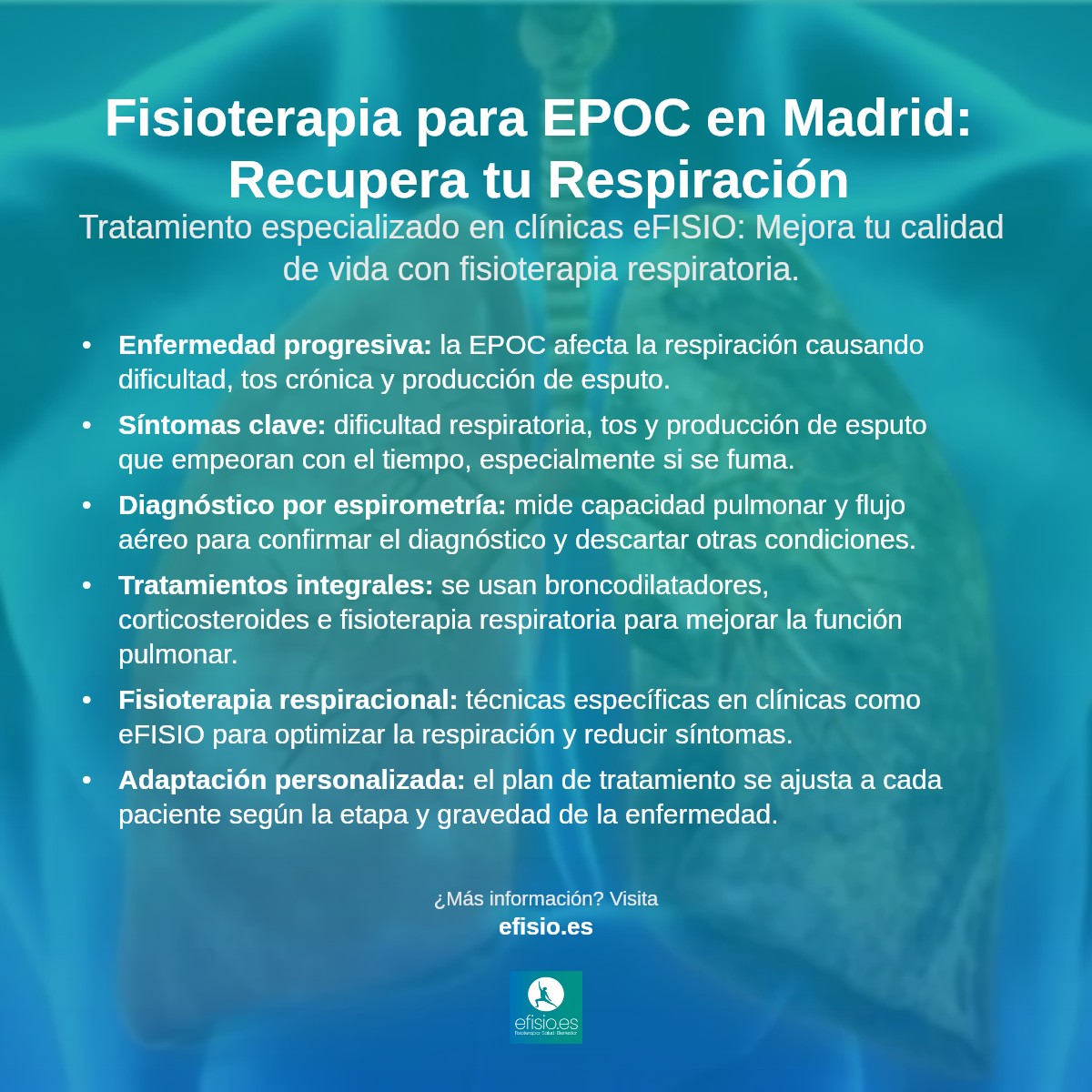 Imagen resumen sobre Enfermedad Pulmonar Obstructiva Crónica (EPOC)