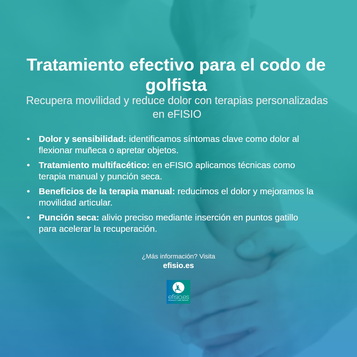 Imagen resumen sobre Epicondilitis Medial (Codo de Golfista)
