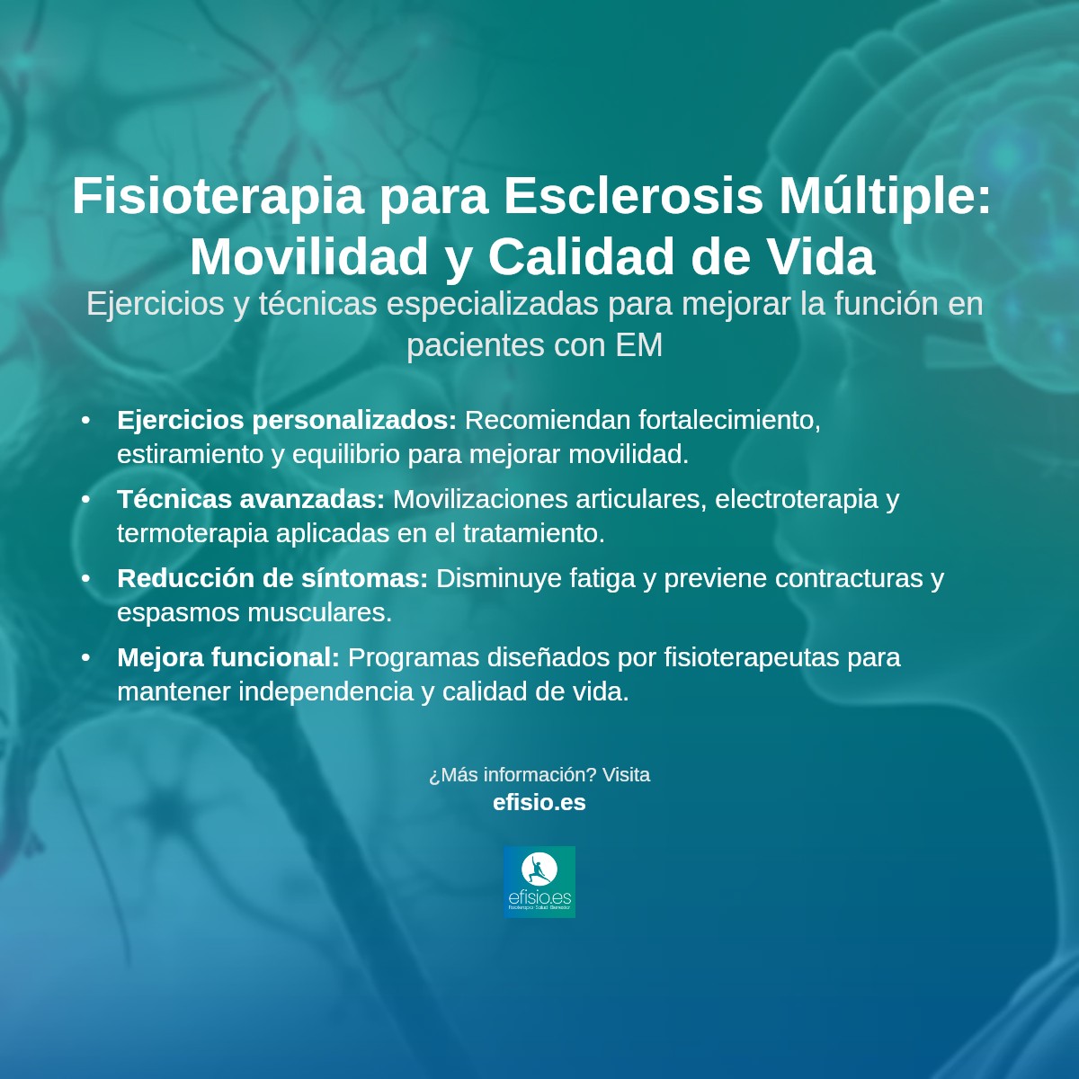 Imagen resumen sobre Esclerosis Múltiple (EM)