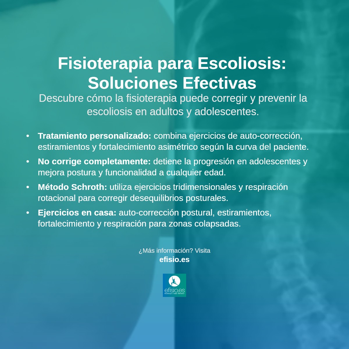 Imagen resumen sobre Escoliosis