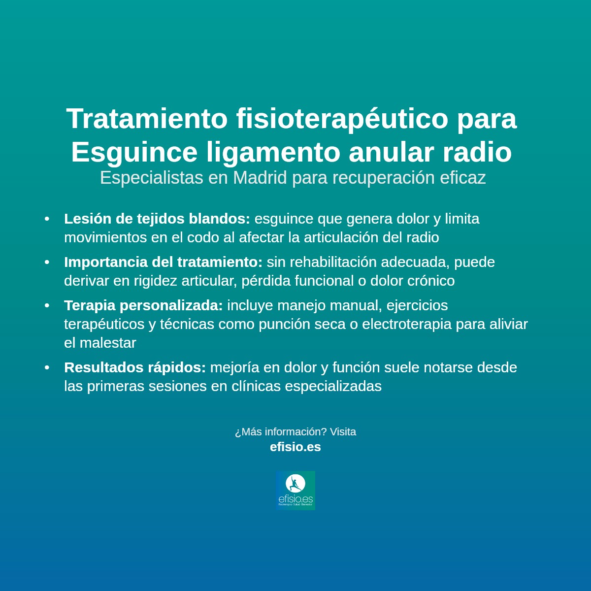 Imagen resumen sobre Esguince de Ligamento Anular del Radio