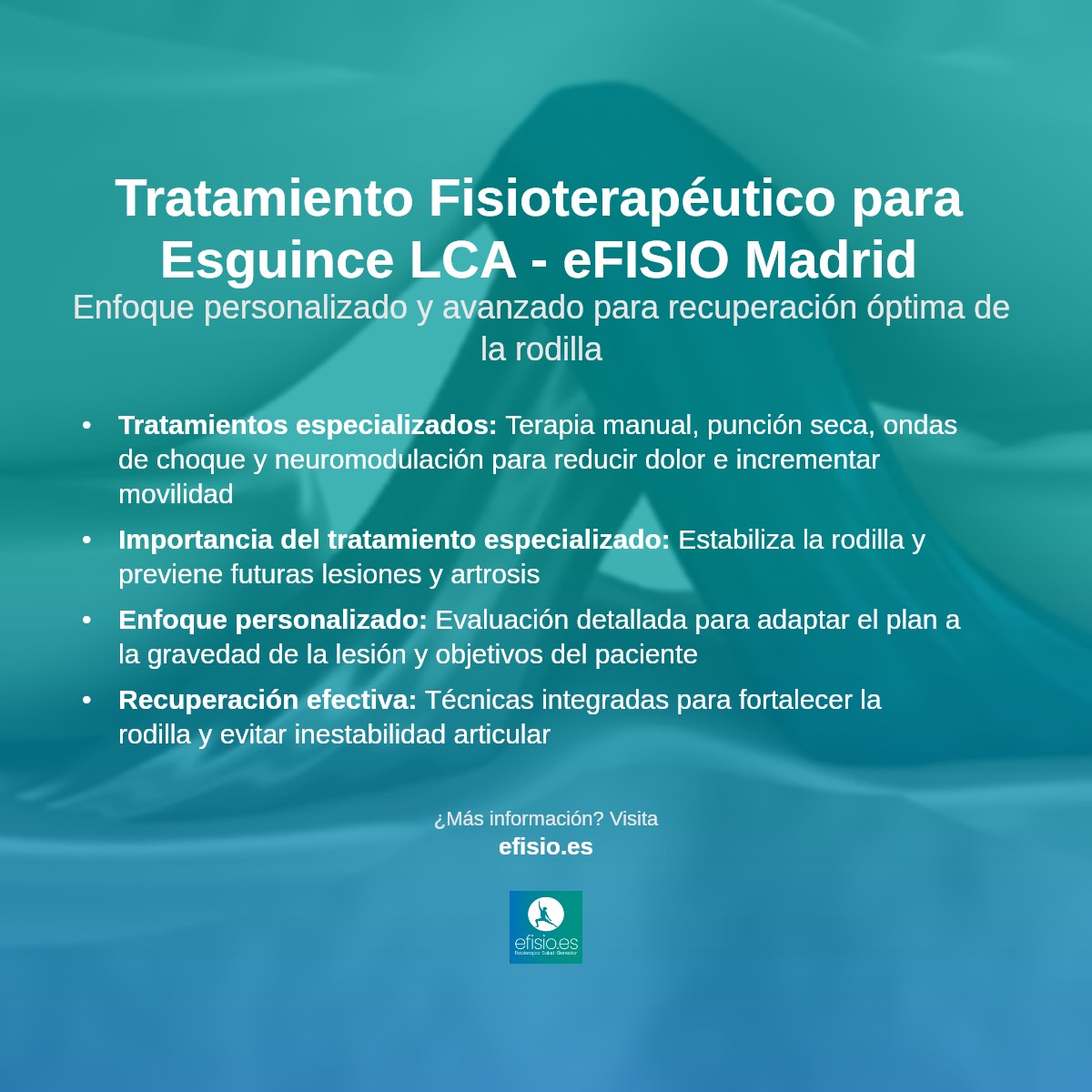 Imagen resumen sobre Esguince de Ligamento Cruzado Anterior (LCA)