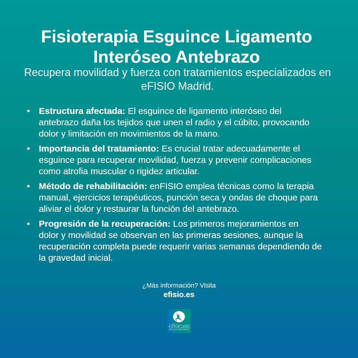 Imagen resumen sobre Esguince de Ligamento Interóseo (Antebrazo)