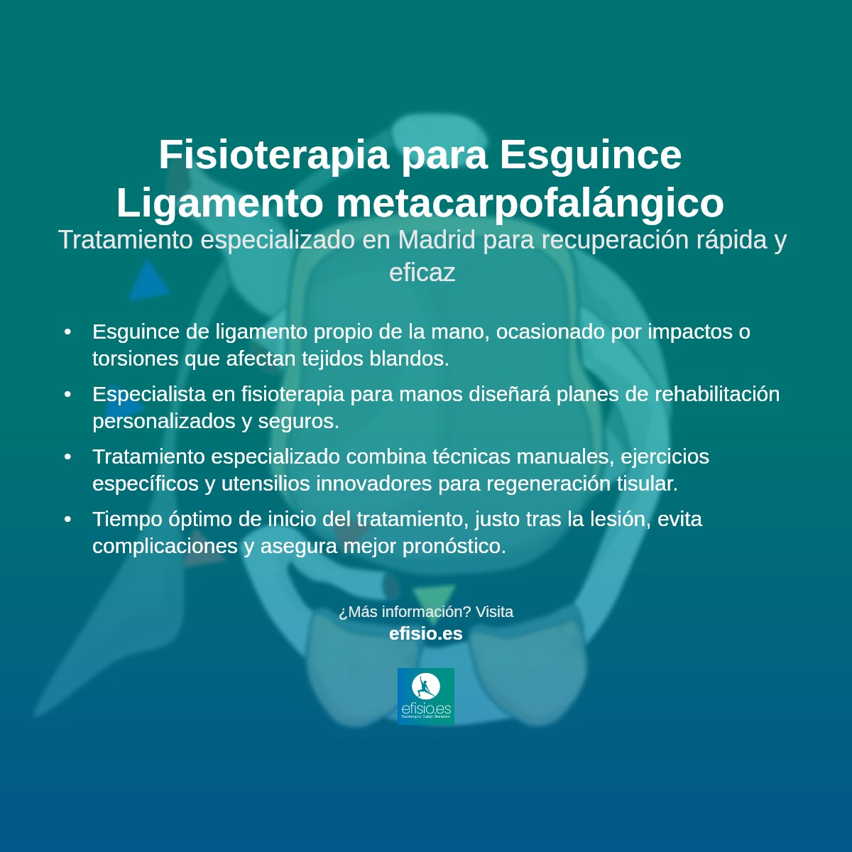 Imagen resumen sobre Esguince de Ligamento Metacarpofalángico