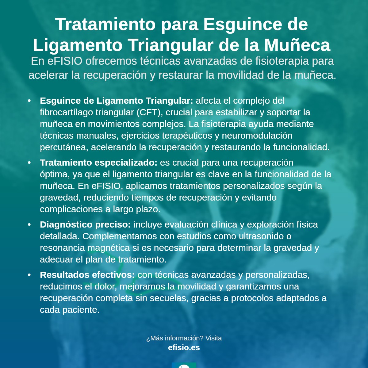 Imagen resumen sobre Esguince de Ligamento Triangular de la Muñeca