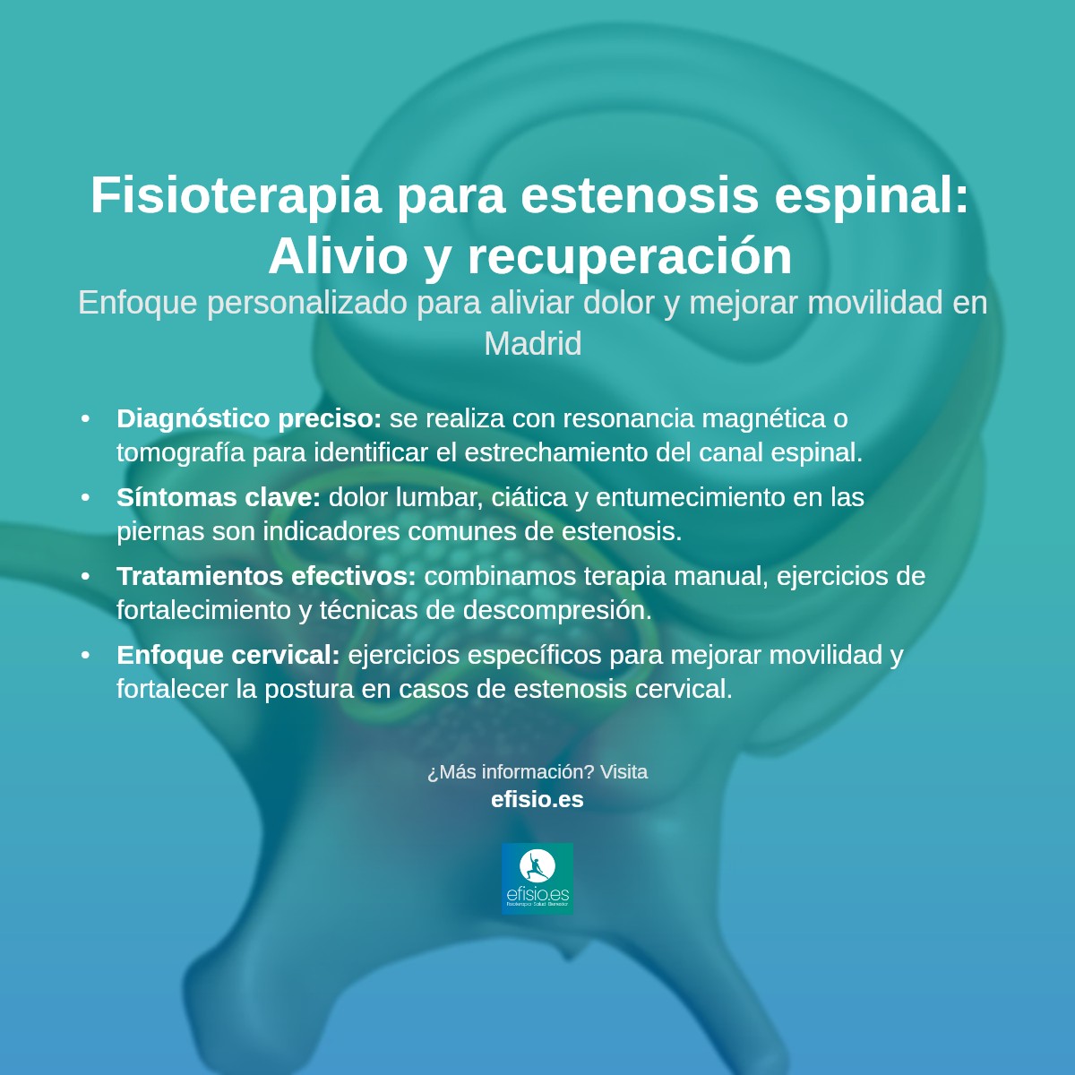 Imagen resumen sobre Estenosis Espinal