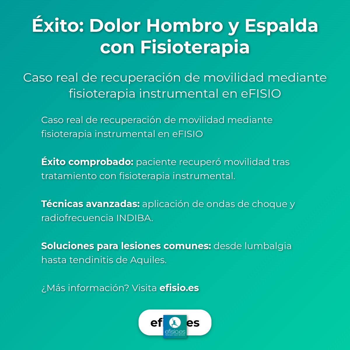 Imagen resumen sobre Éxito: Dolor Hombro y Espalda con Fisioterapia