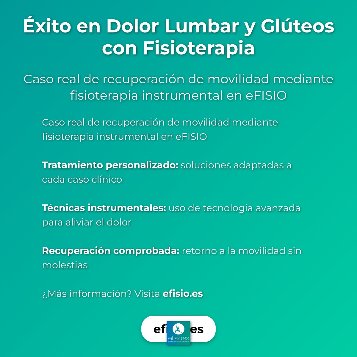 Imagen resumen sobre Éxito: Dolor Lumbar y Glúteos con Fisioterapia