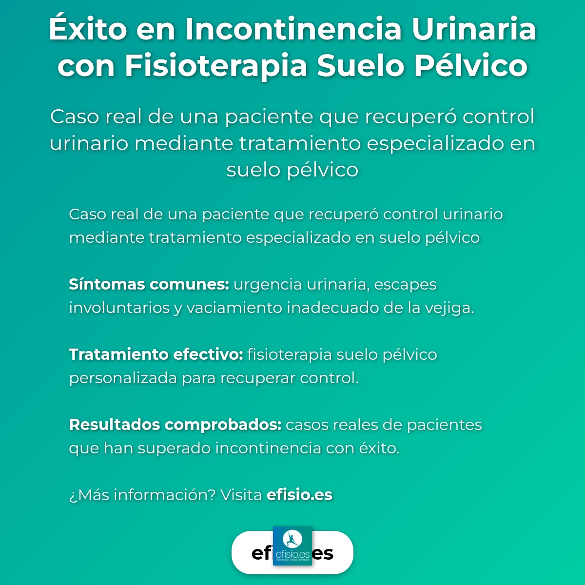 Imagen resumen sobre Éxito Fisioterapia Suelo Pélvico: Caso Incontinencia