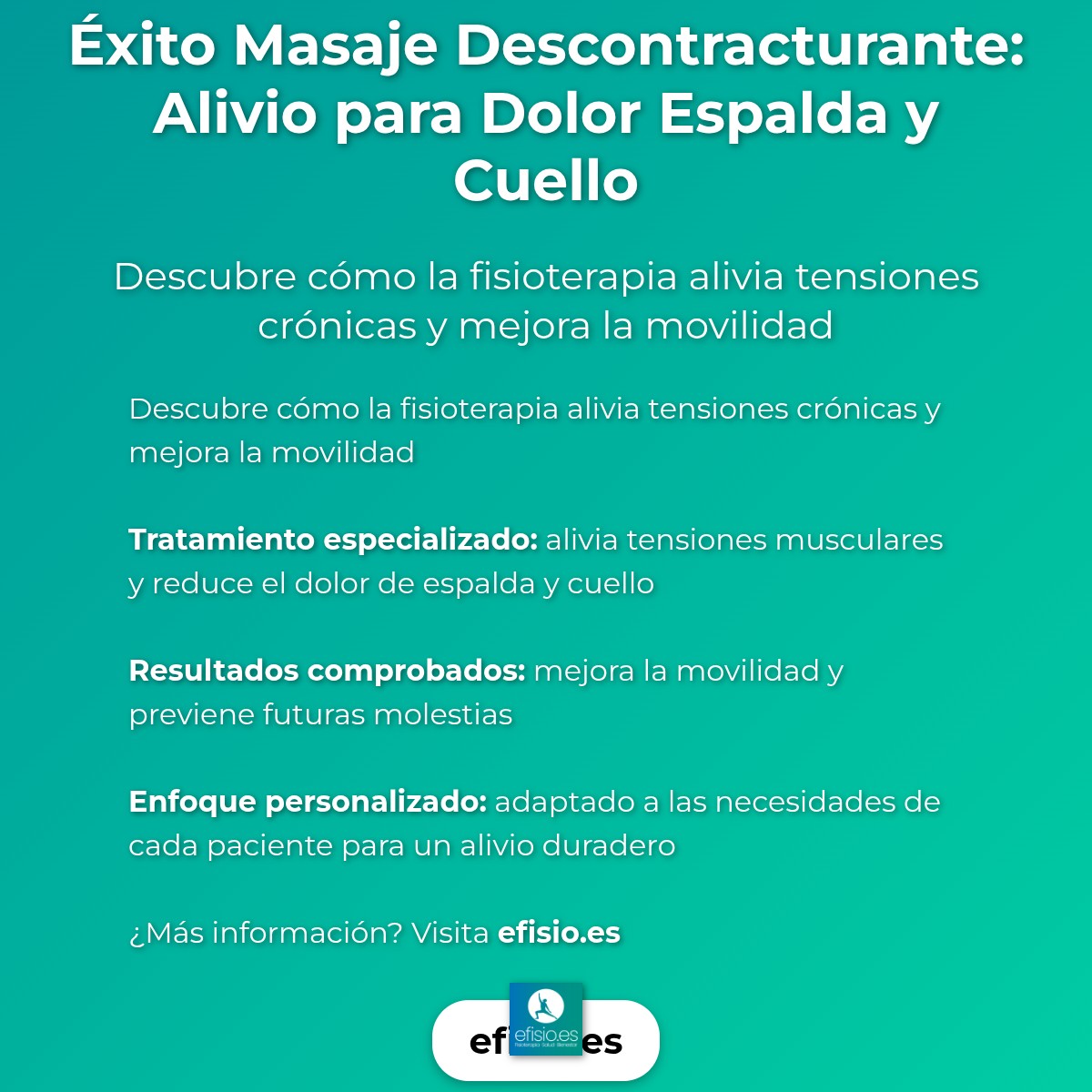 Imagen resumen sobre Éxito Masaje Descontracturante: Dolor Espalda y Cuello