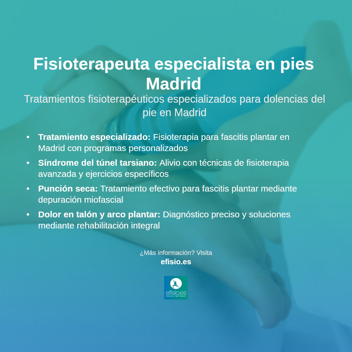 Imagen resumen sobre Fisioterapeuta especialista en pies Madrid