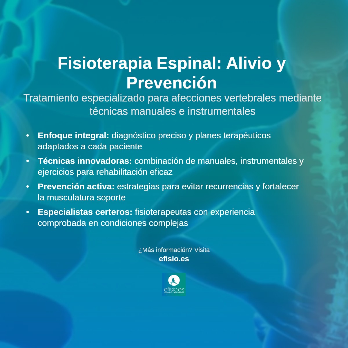 Imagen resumen sobre Fisioterapia Espinal
