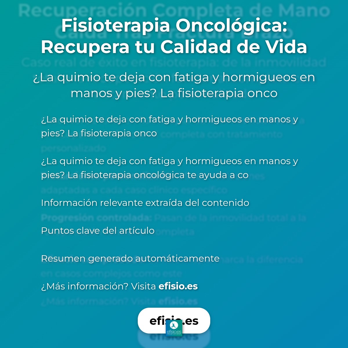Fisioterapia Oncológica: Recupera tu Calidad de Vida