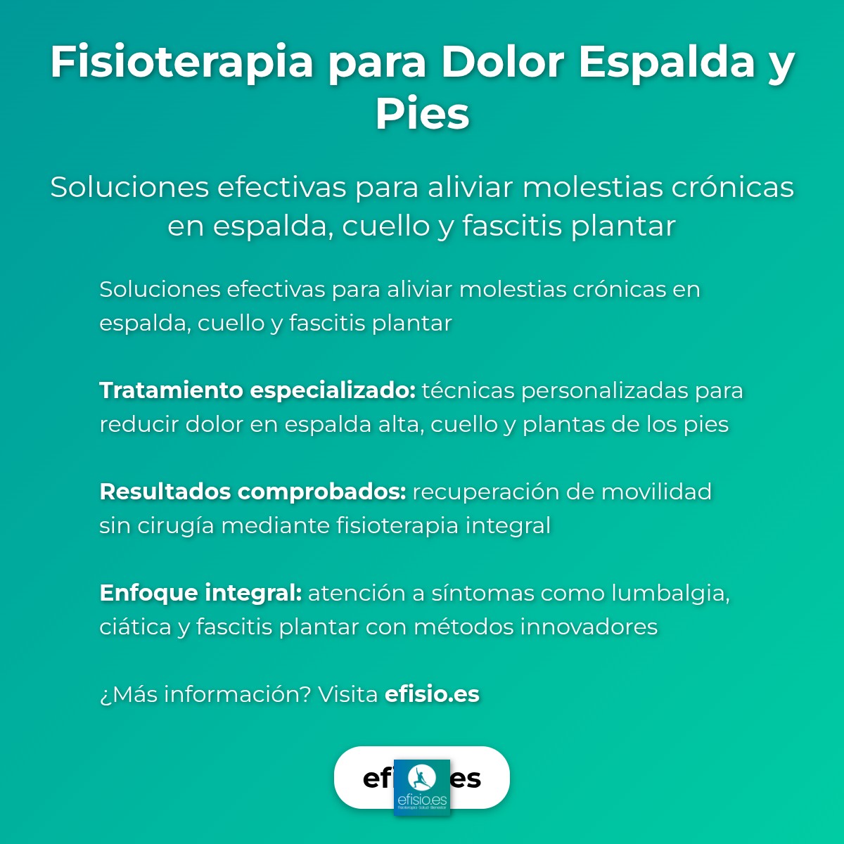 Imagen resumen sobre Fisioterapia para Dolor Espalda y Pies