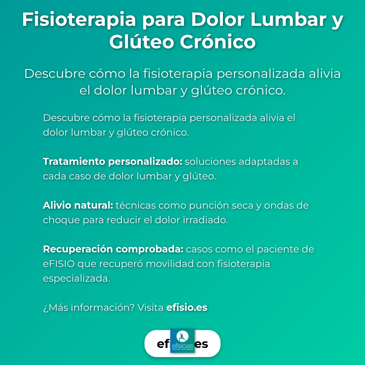 Imagen resumen sobre Fisioterapia para Dolor Lumbar y Glúteo Crónico