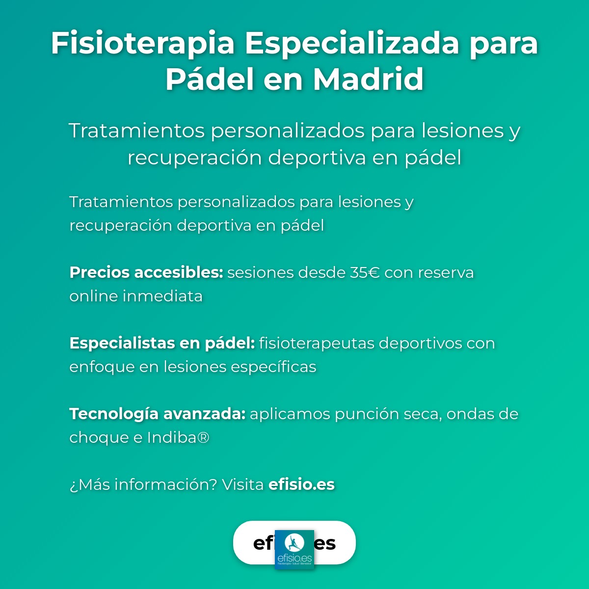 Imagen resumen sobre Fisioterapia para Pádel
