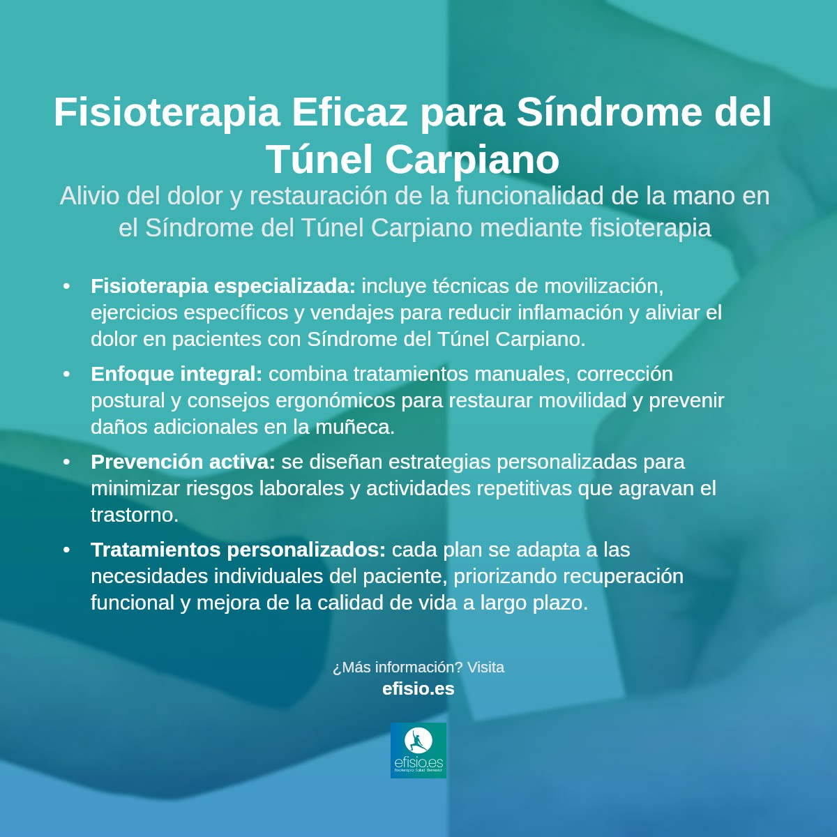 Imagen resumen sobre Fisioterapia para Síndrome del Túnel Carpiano