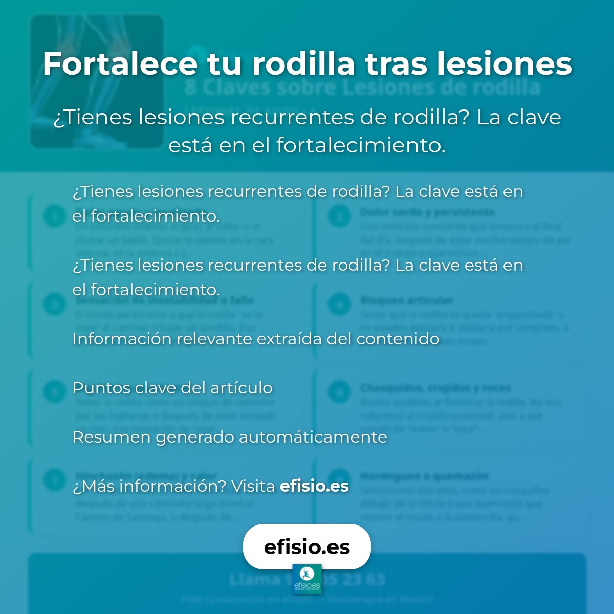 Fortalece tu rodilla tras lesiones