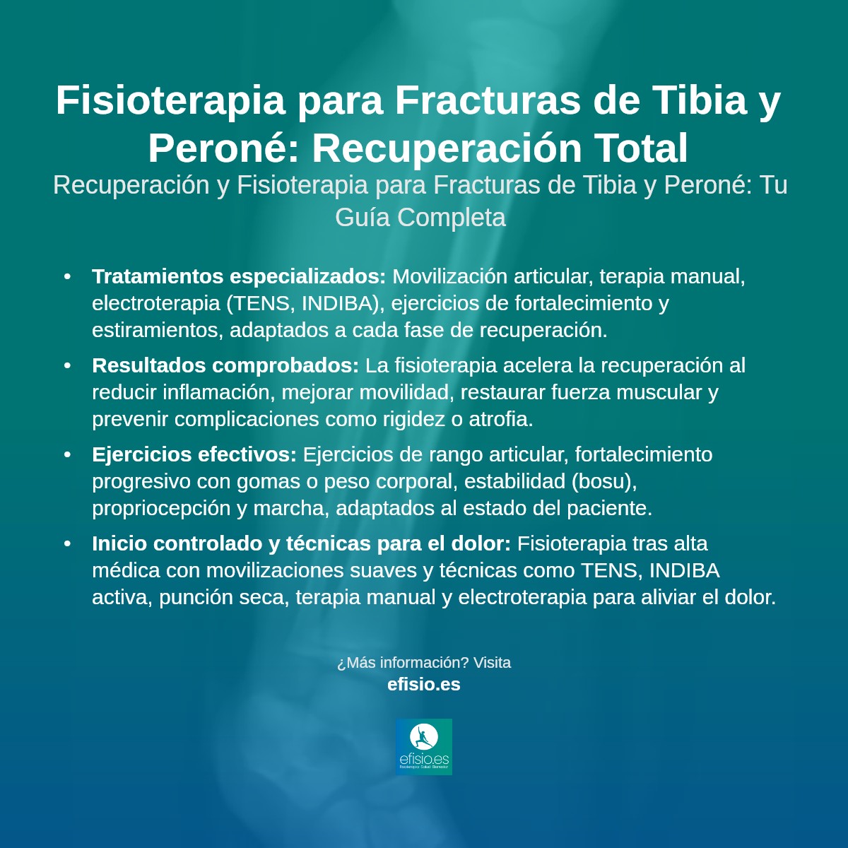 Imagen resumen sobre Fracturas de tibia y peroné