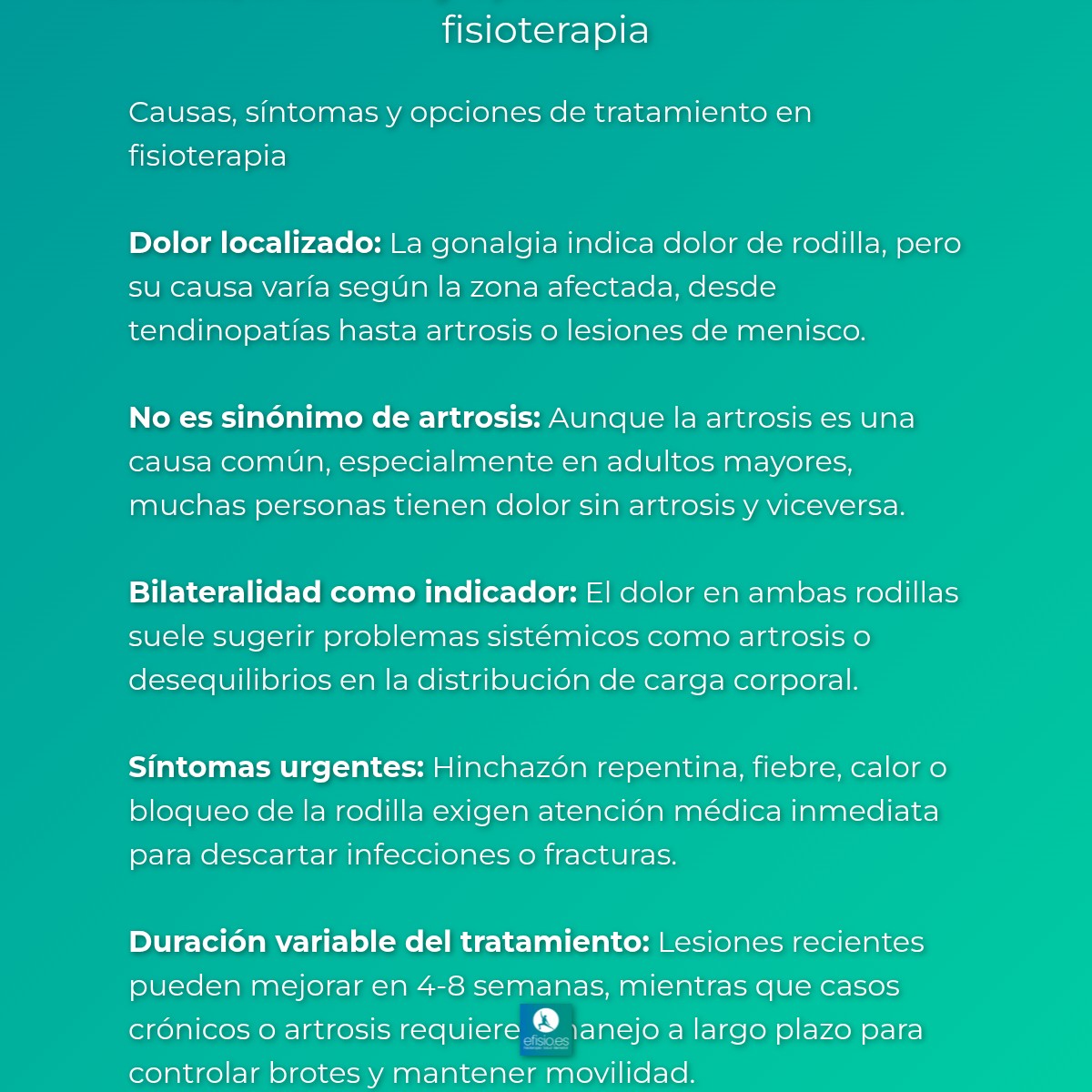 Imagen resumen sobre Gonalgia