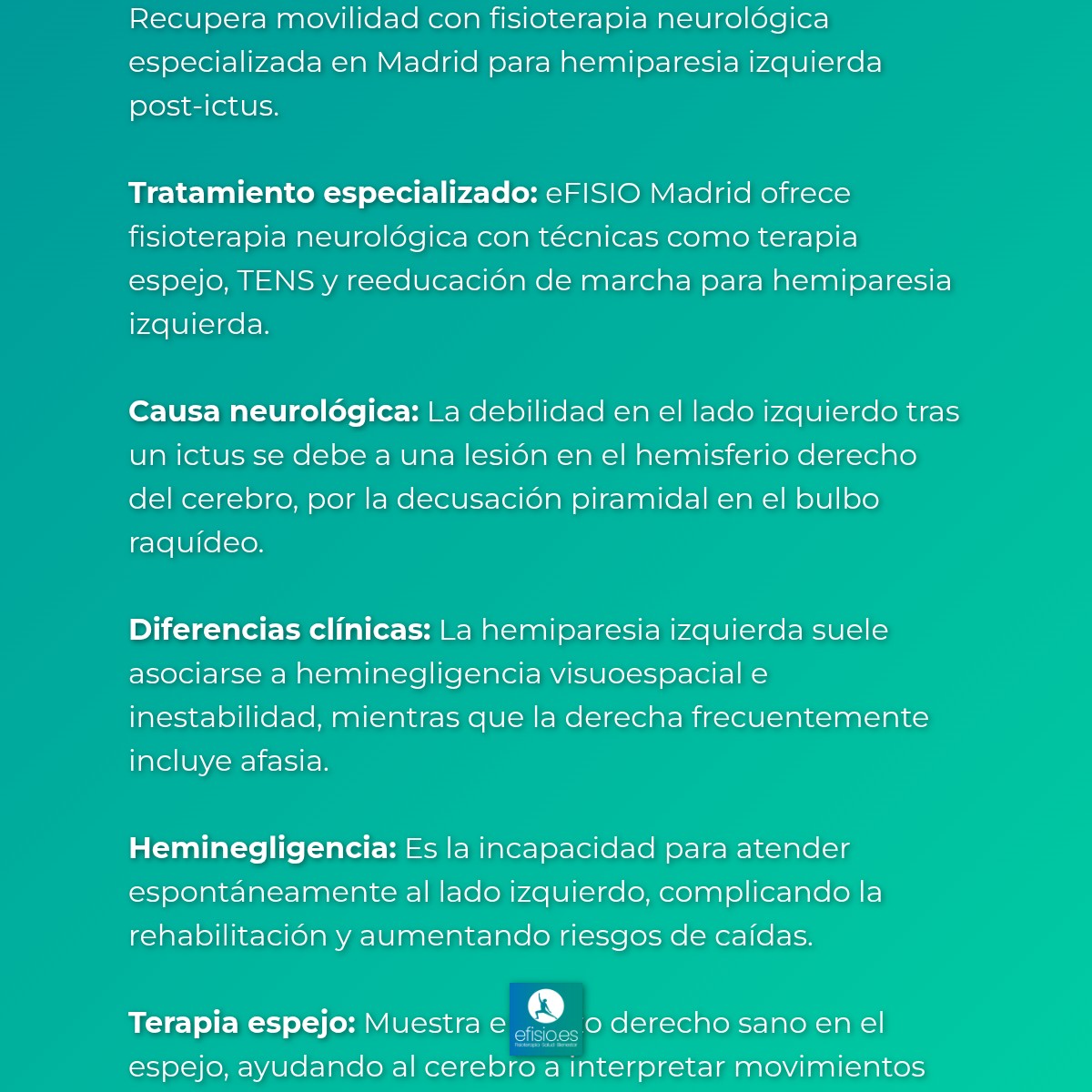 Imagen resumen sobre Hemiparesia izquierda