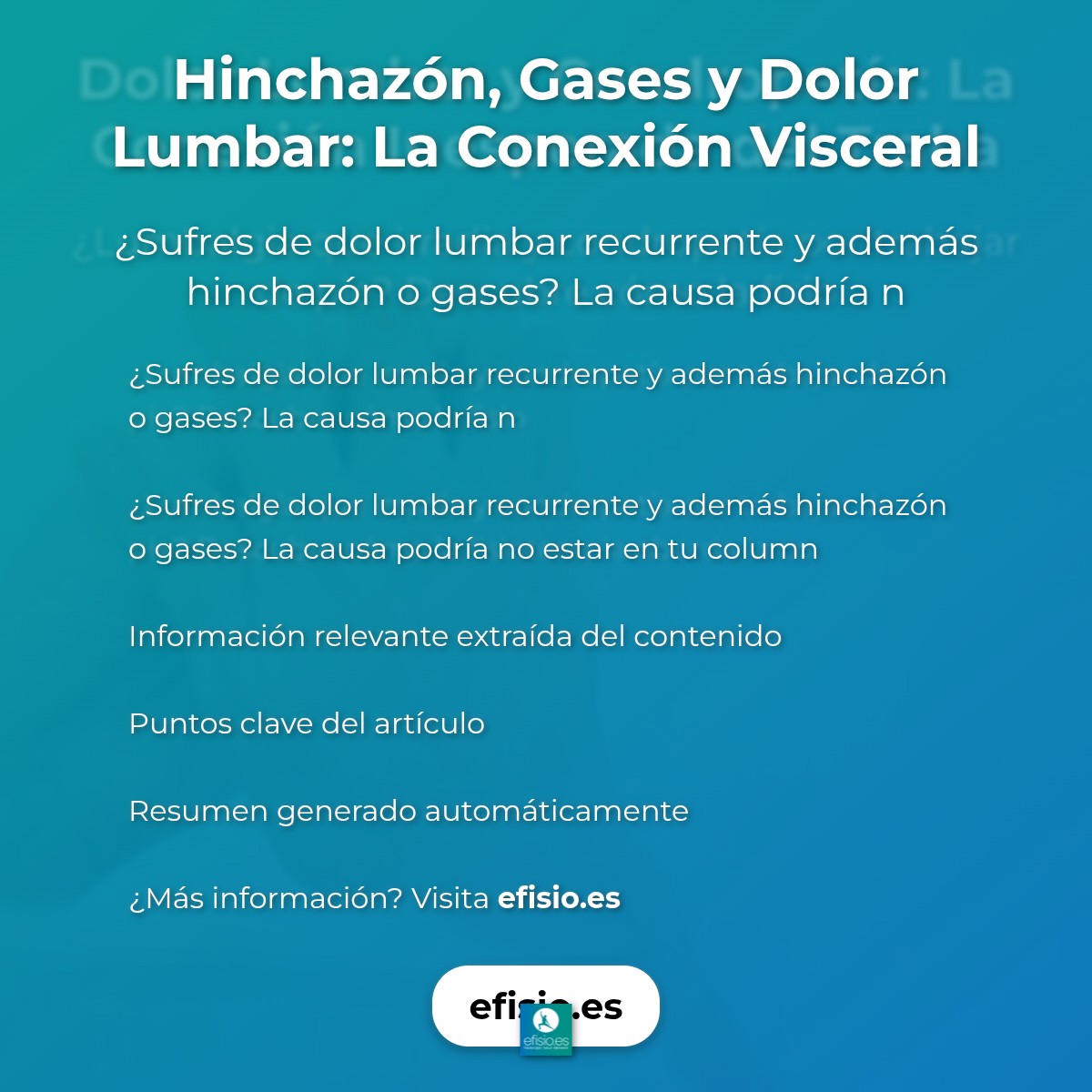 Hinchazón, Gases y Dolor Lumbar: La Conexión Visceral