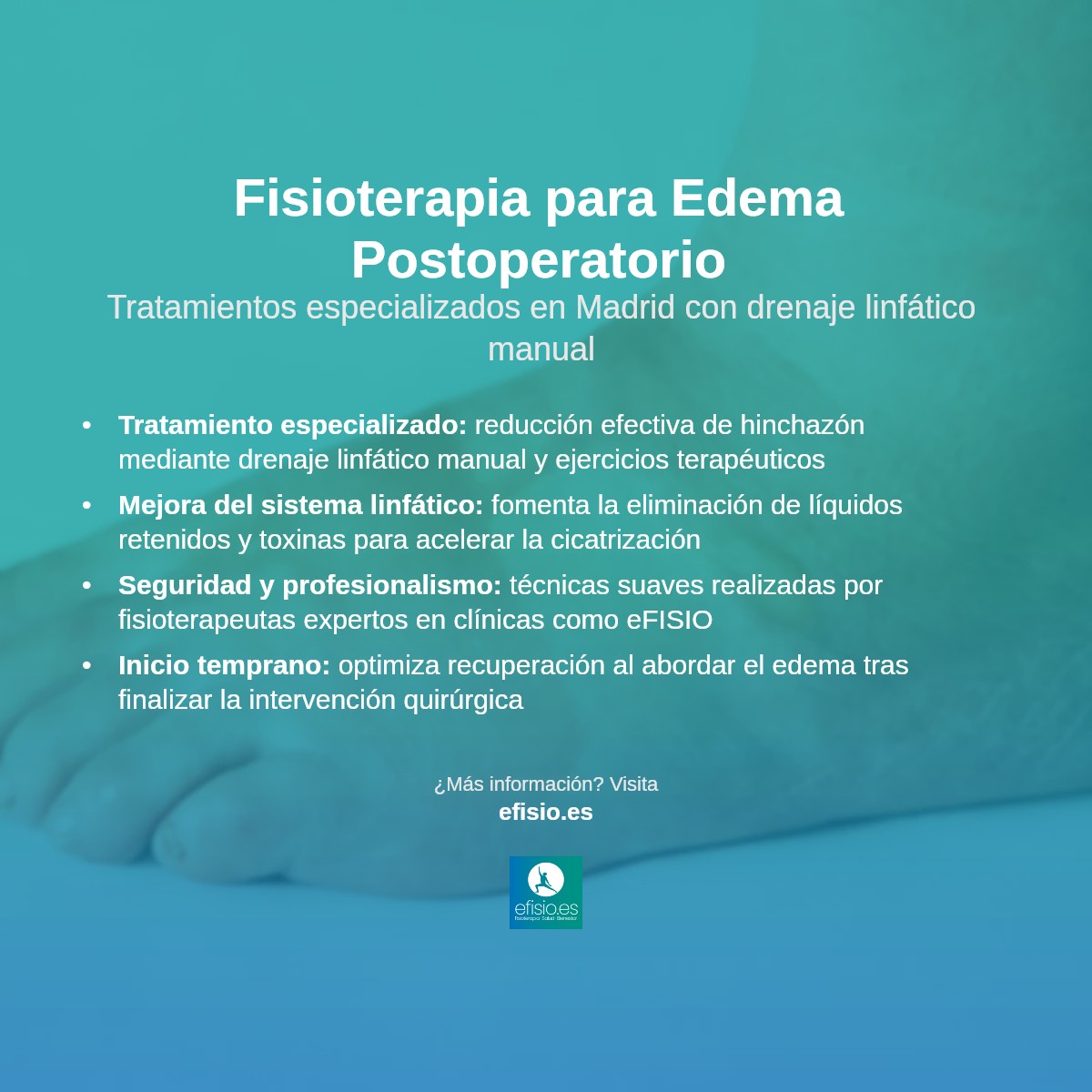 Imagen resumen sobre Hinchazón o edema postoperatorio