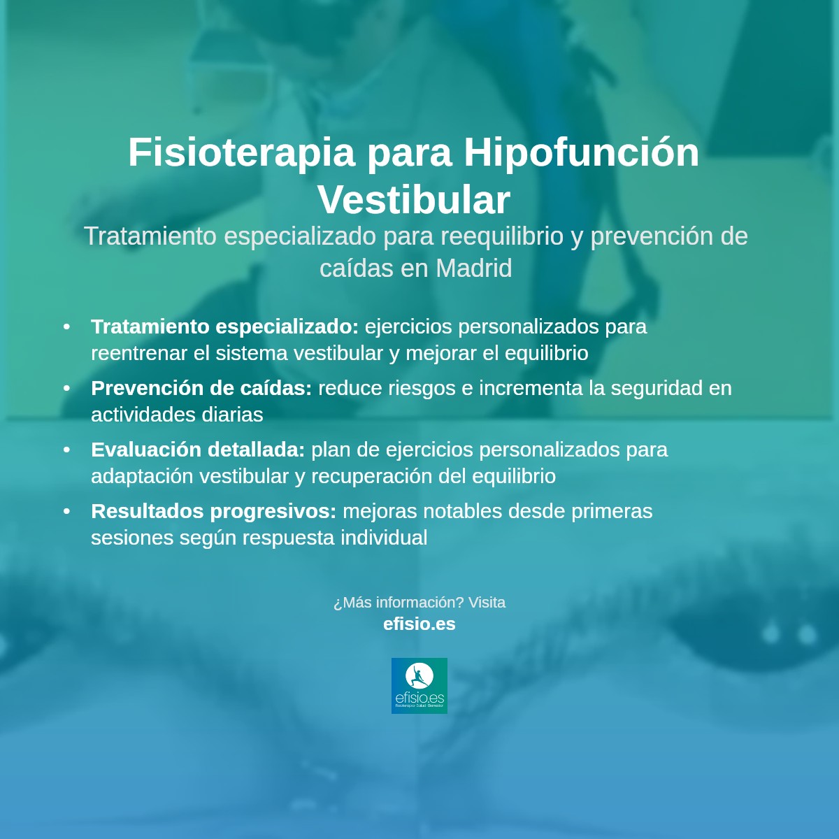 Imagen resumen sobre Hipofunción Vestibular (unilateral o bilateral)