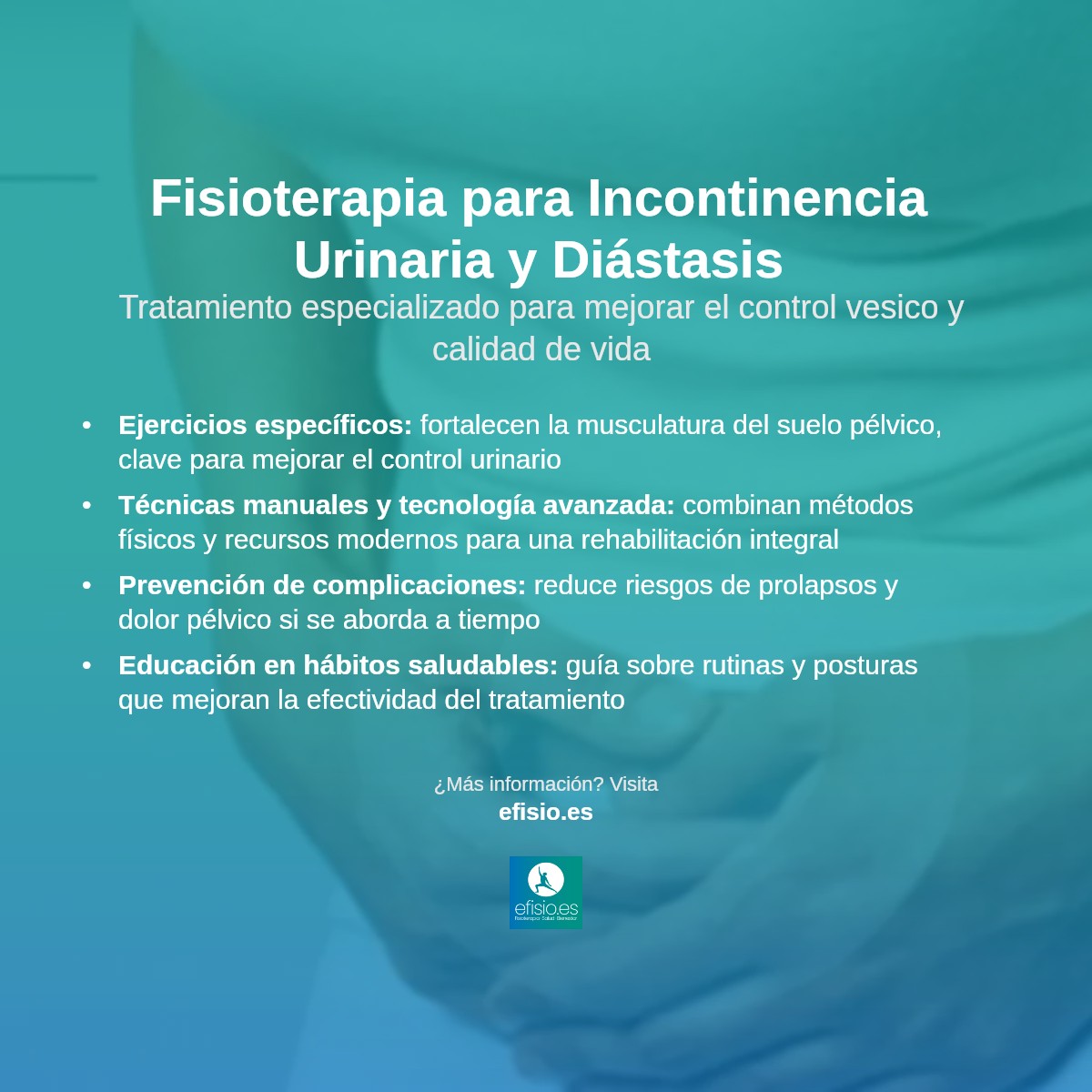 Imagen resumen sobre Incontinencia urinaria asociada a diástasis