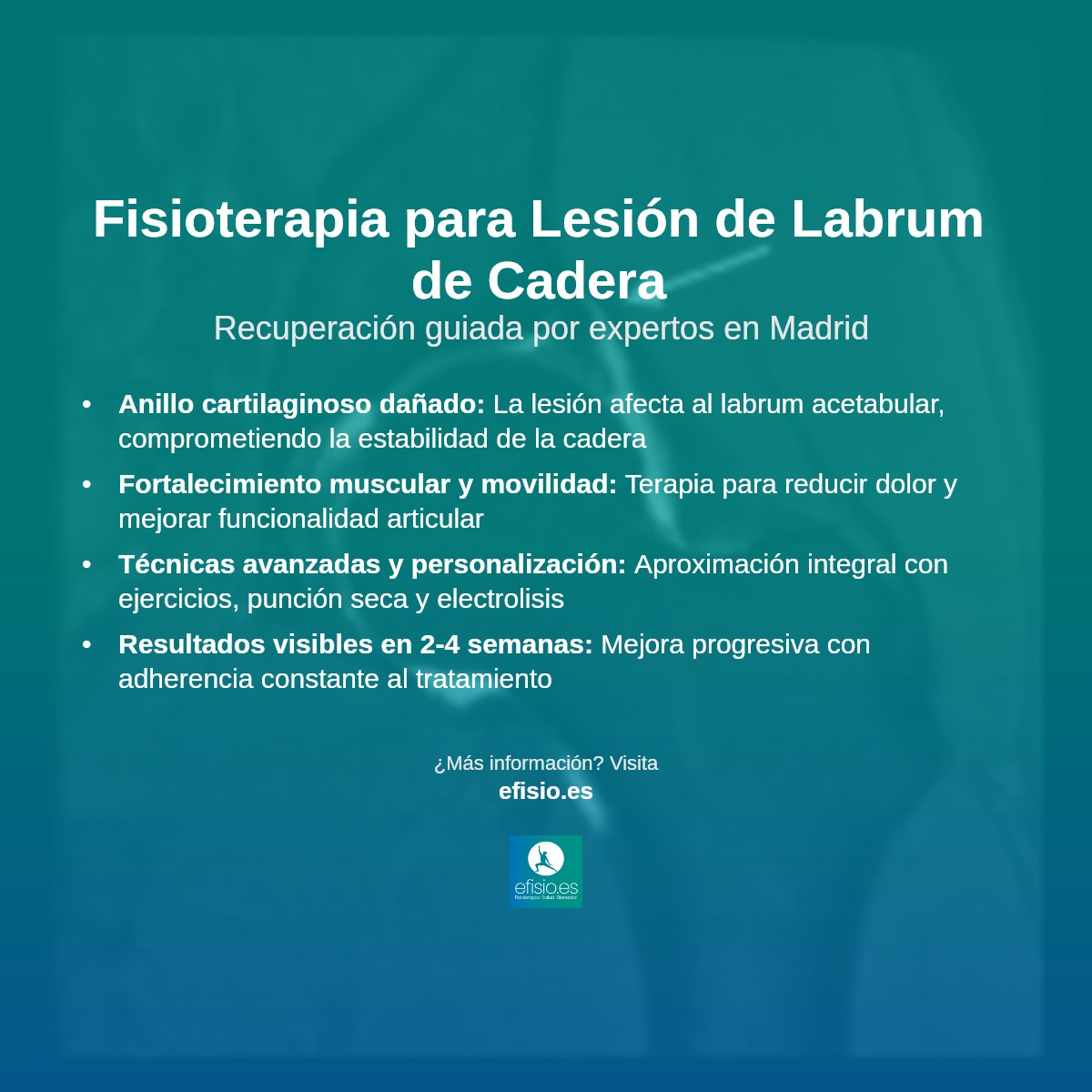Imagen resumen sobre Lesión de labrum de cadera