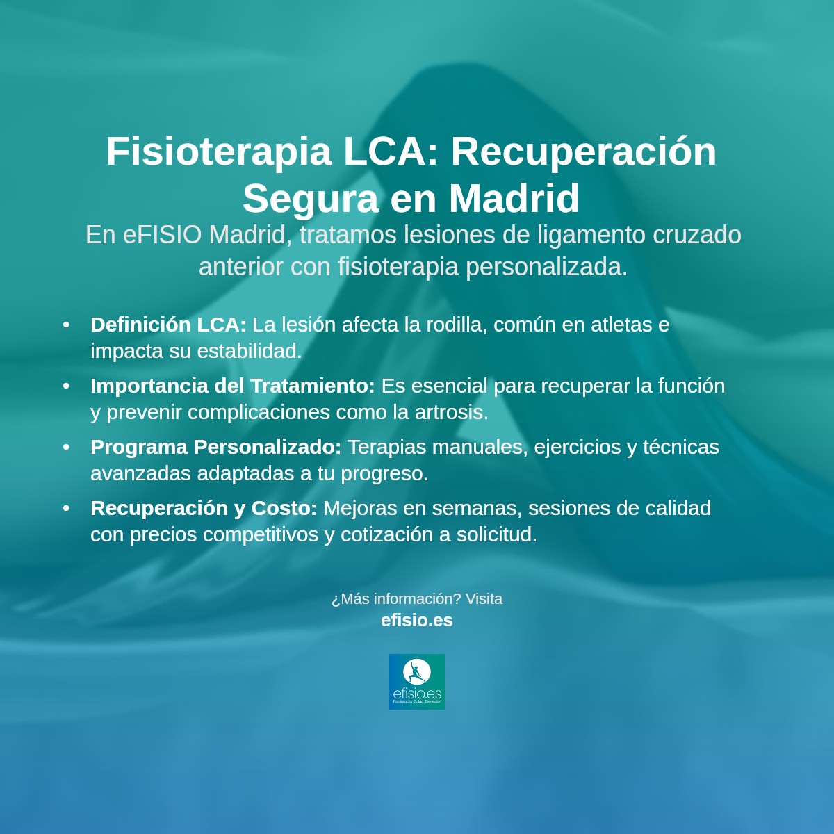 Imagen resumen sobre Lesión de ligamento cruzado anterior (LCA)