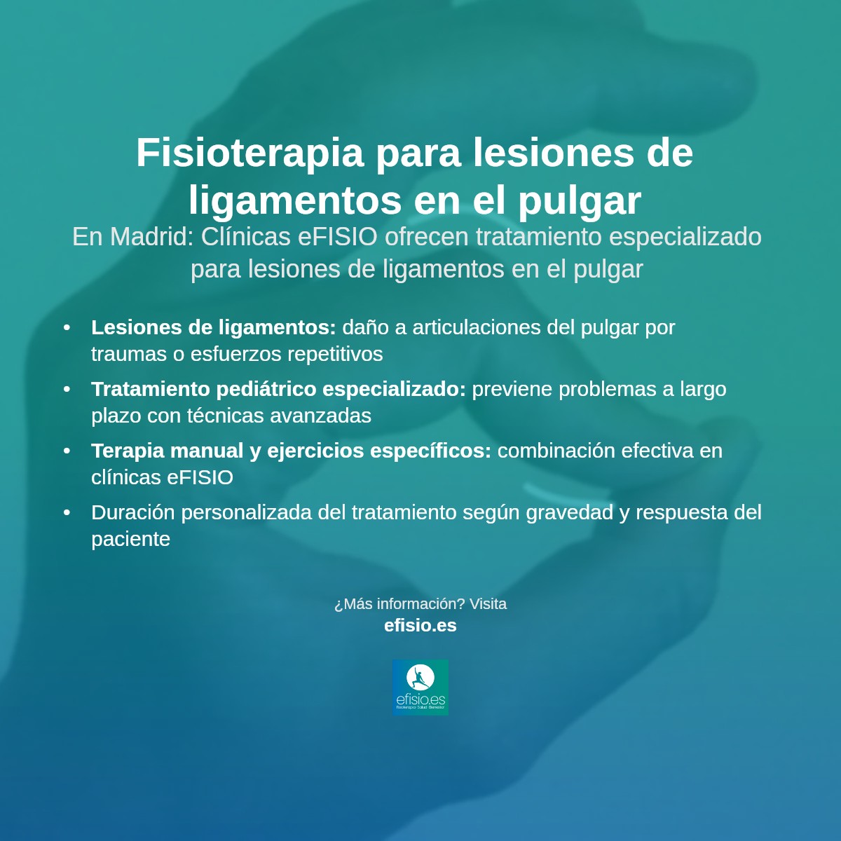 Imagen resumen sobre Lesión de ligamentos en el pulgar