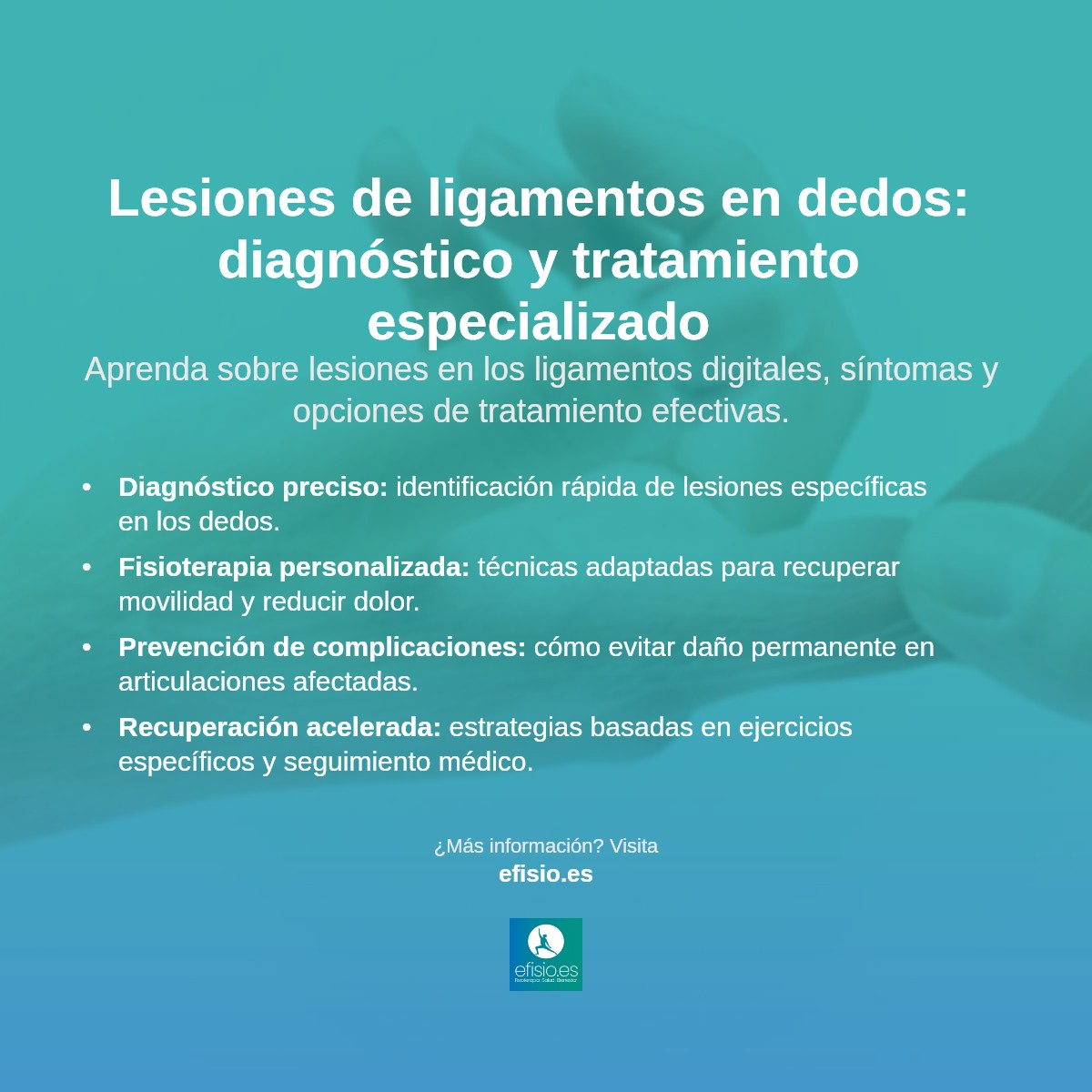 Imagen resumen sobre Lesión de ligamentos en los dedos