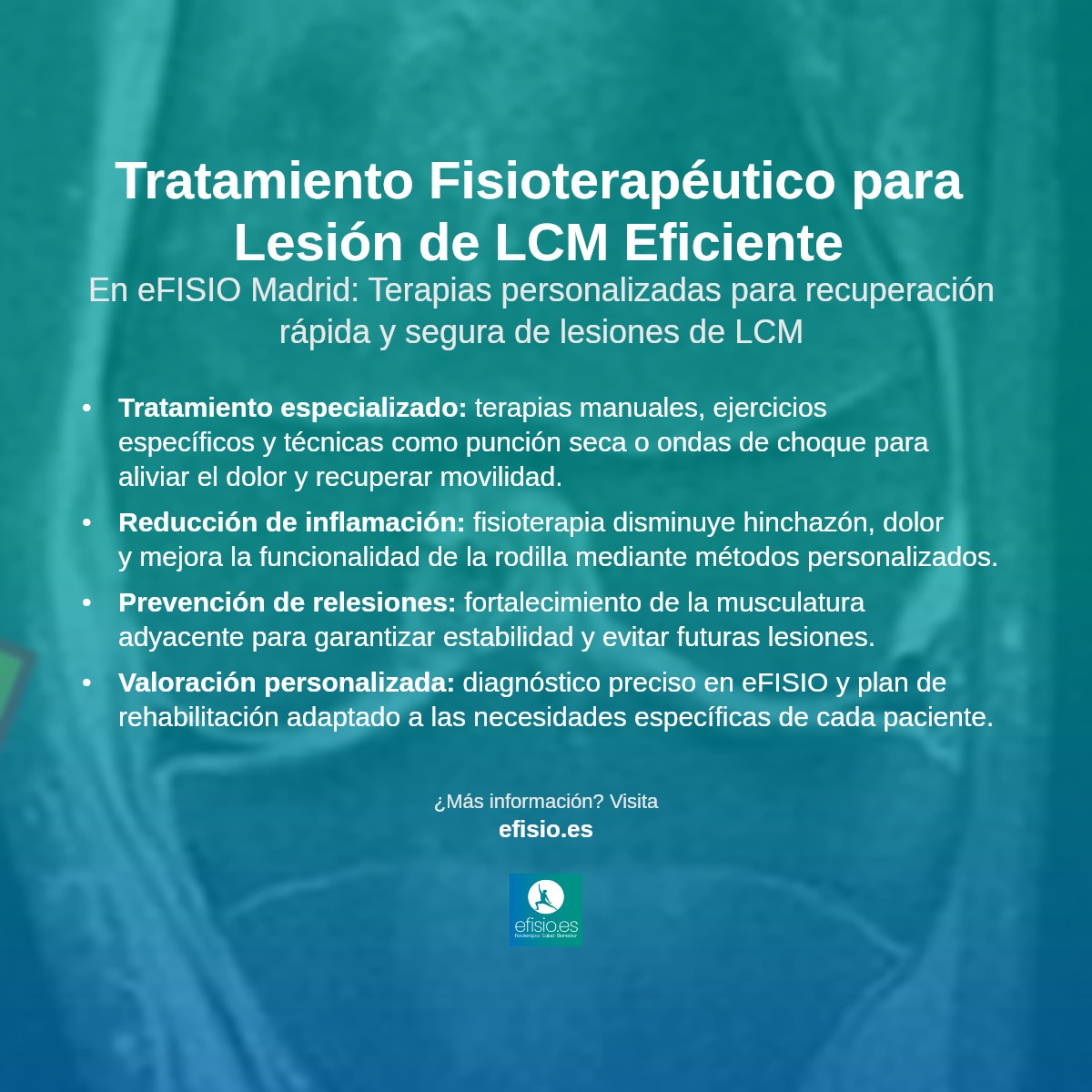 Imagen resumen sobre Lesión del Ligamento Colateral Medial (LCM)