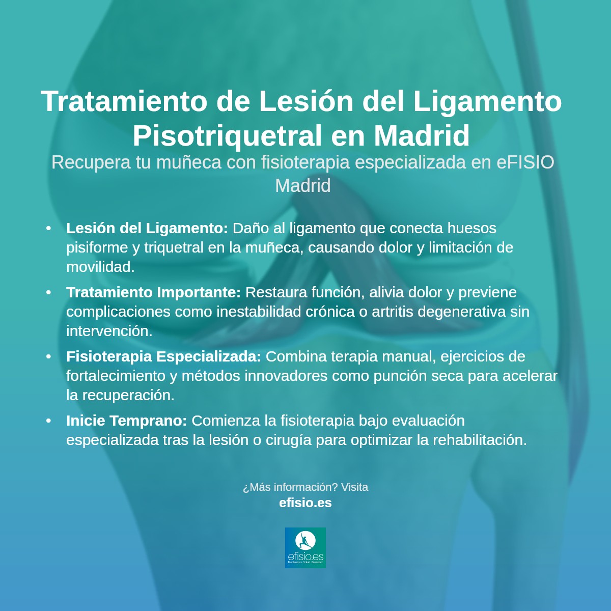 Imagen resumen sobre Lesión del Ligamento Pisotriquetral